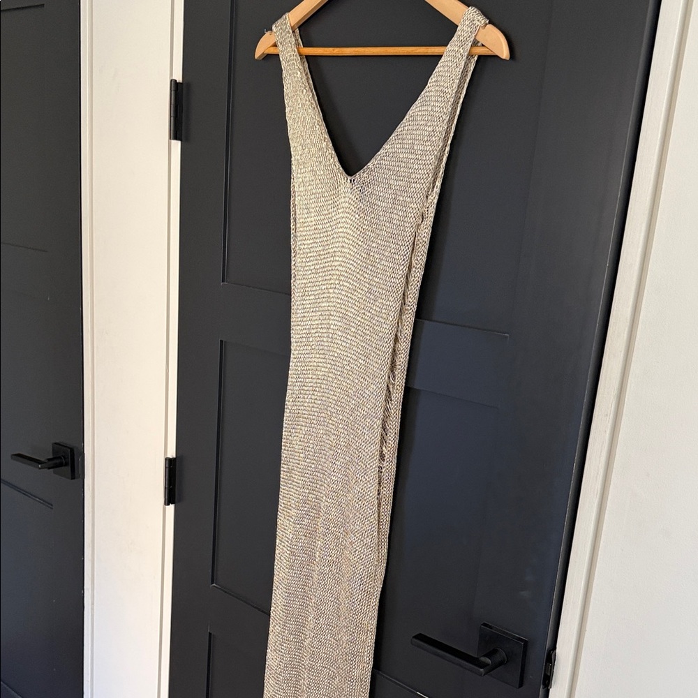 Fashion Nova Shimmering gold Backless swim coverup